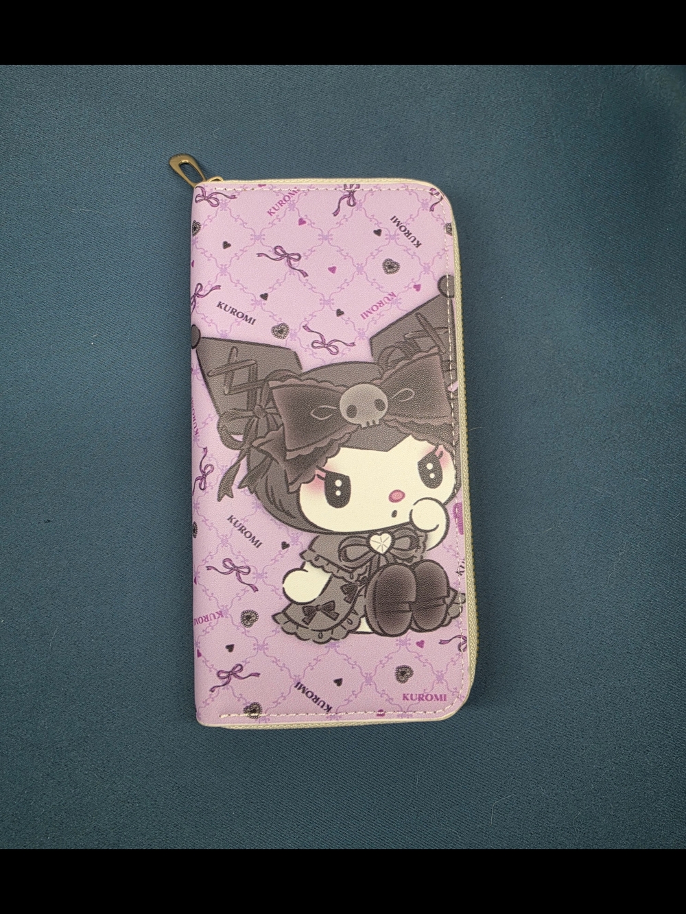 Large Kuromi Pink Character Zip Wallet